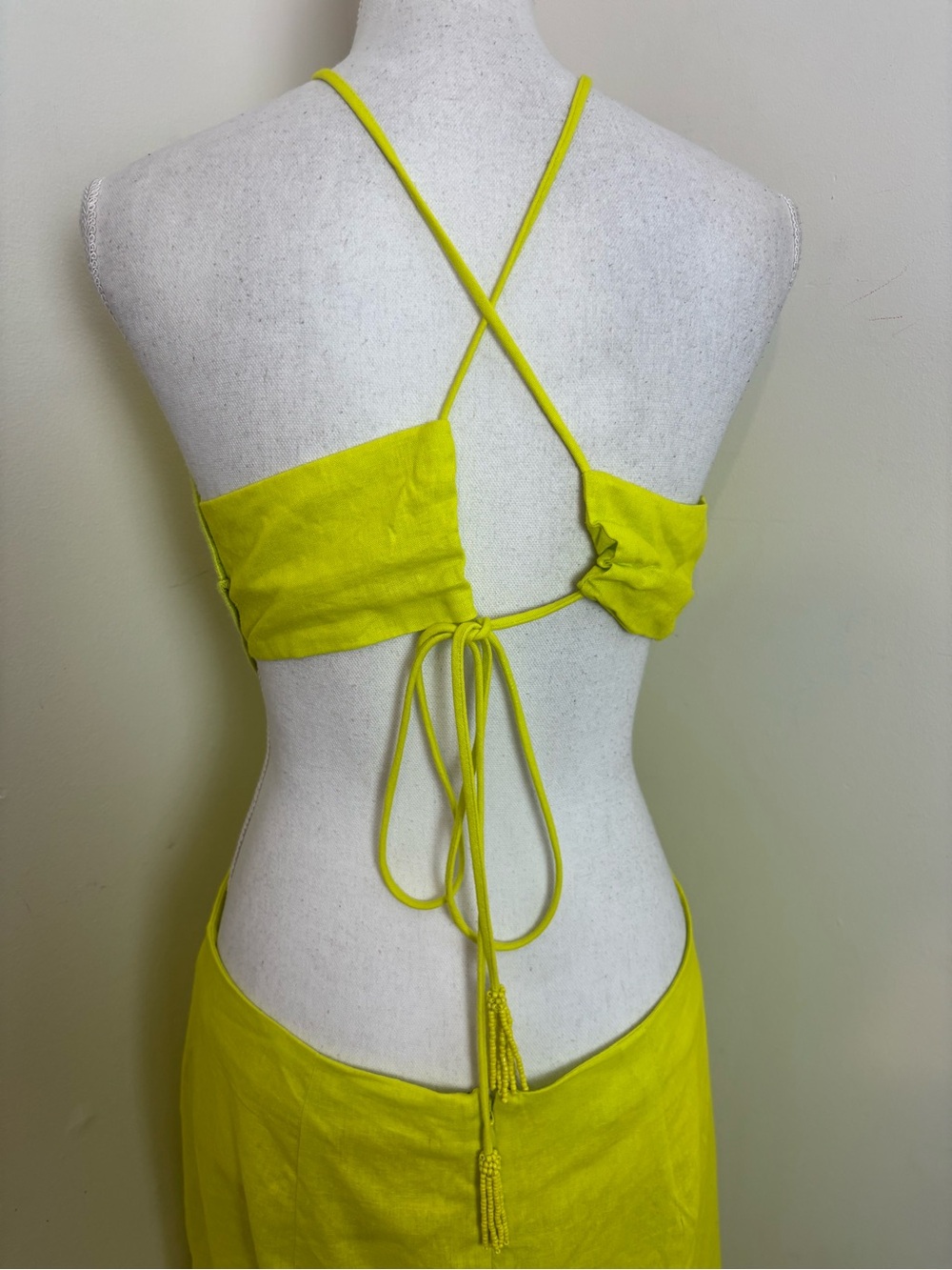 Farm Rio Lime Green Monstera Midi Dress Size Large NWT - Picture 10 of 14